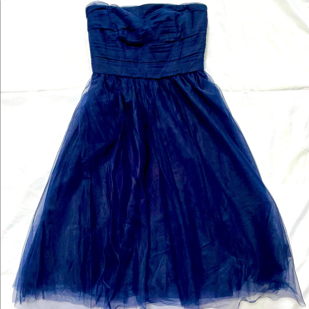 JCrew, never been worn, tag still on, ADORABLE pleated navy tulle party dress